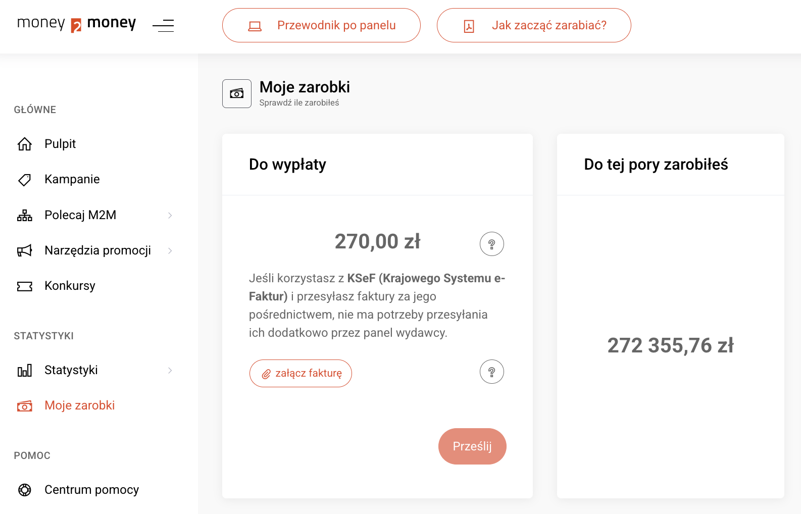 Oryginalny screen: wypłacone wynagrodzenie 272 355,76 PLN